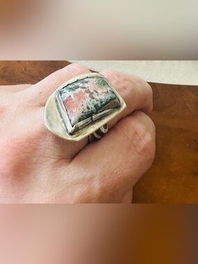 Sterling Silver Ruby in Zoisite Artisan Made Statement Ring - Unbranded